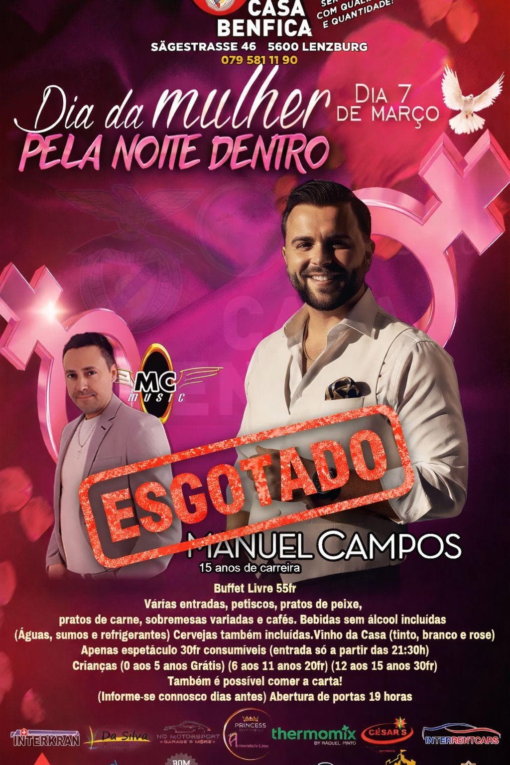 Cartaz do evento Dia da Mulher - Manuel Campos