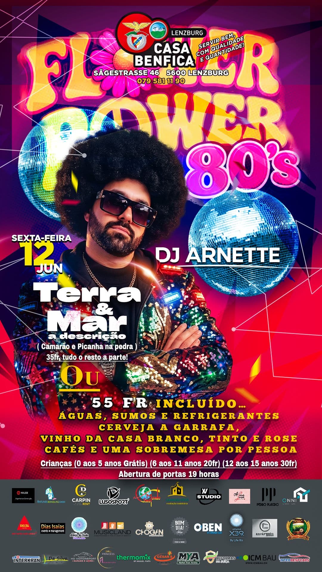 Cartaz do evento Terra & Mar - Flower Power 80's - DJ Arnette